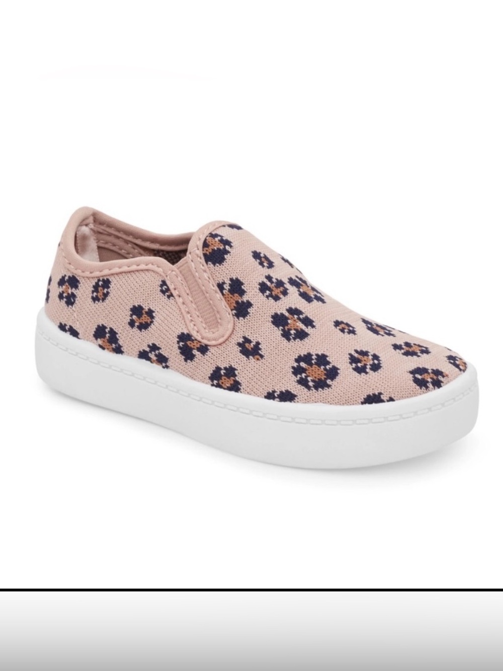 Carter's Pink Slip-On Sneakers with Black Leopard Spots